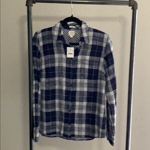 JCrew plaid button down shirt